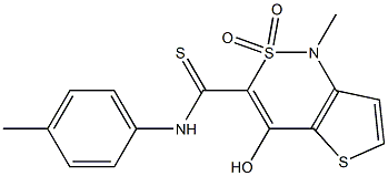 4-hydroxy-1-methyl-N-(4-methylphenyl)-2,2-dioxo-1,2-dihydro-2lambda~6~-thieno[3,2-c][1,2]thiazine-3-carbothioamide Structure