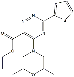 ethyl 5-(2,6-dimethylmorpholino)-3-(2-thienyl)-1,2,4-triazine-6-carboxylate Struktur