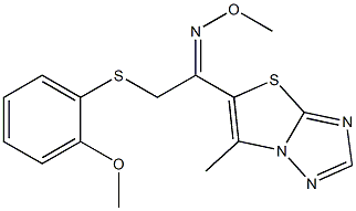 2-[(2-methoxyphenyl)sulfanyl]-1-(6-methyl[1,3]thiazolo[3,2-b][1,2,4]triazol-5-yl)-1-ethanone O-methyloxime,,结构式