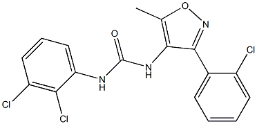 N-[3-(2-chlorophenyl)-5-methylisoxazol-4-yl]-N'-(2,3-dichlorophenyl)urea 结构式