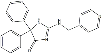 5,5-diphenyl-2-[(4-pyridylmethyl)amino]-4,5-dihydro-1H-imidazol-4-one 化学構造式