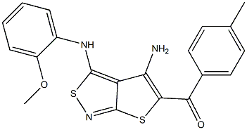 [4-amino-3-(2-methoxyanilino)thieno[2,3-c]isothiazol-5-yl](4-methylphenyl)methanone 结构式