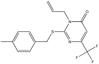 3-allyl-2-[(4-methylbenzyl)sulfanyl]-6-(trifluoromethyl)-4(3H)-pyrimidinone 结构式