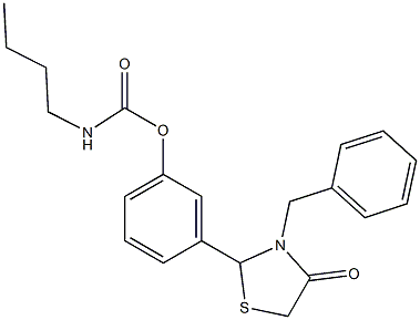 3-(3-benzyl-4-oxo-1,3-thiazolan-2-yl)phenyl N-butylcarbamate Structure