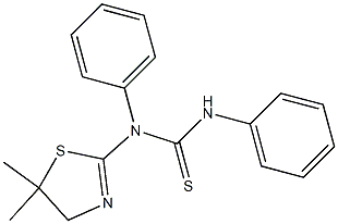 N-(5,5-dimethyl-4,5-dihydro-1,3-thiazol-2-yl)-N,N'-diphenylthiourea,,结构式