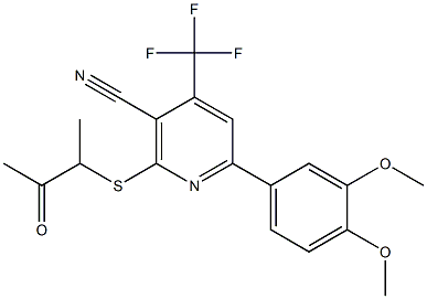 6-(3,4-dimethoxyphenyl)-2-[(1-methyl-2-oxopropyl)sulfanyl]-4-(trifluoromethyl)nicotinonitrile