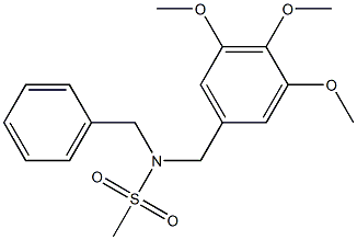 N-benzyl-N-(3,4,5-trimethoxybenzyl)methanesulfonamide,,结构式