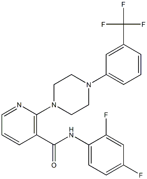 N-(2,4-difluorophenyl)-2-{4-[3-(trifluoromethyl)phenyl]piperazino}nicotinamide Structure