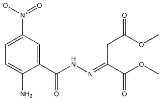 dimethyl 2-[2-(2-amino-5-nitrobenzoyl)hydrazono]succinate 化学構造式
