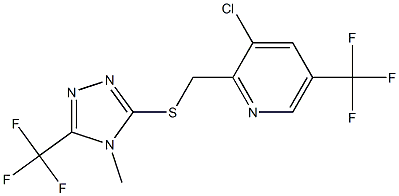 3-chloro-2-({[4-methyl-5-(trifluoromethyl)-4H-1,2,4-triazol-3-yl]thio}methyl)-5-(trifluoromethyl)pyridine,,结构式