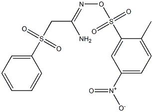 N'-{[(2-methyl-5-nitrophenyl)sulfonyl]oxy}-2-(phenylsulfonyl)ethanimidamide Structure