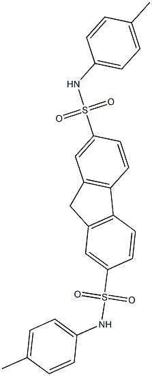 N2,N7-di(4-methylphenyl)-9H-2,7-fluorenedisulfonamide Struktur