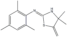 N1-(4,4-dimethyl-5-methylidene-1,3-thiazolan-2-yliden)-2,4,6-trimethylaniline,,结构式