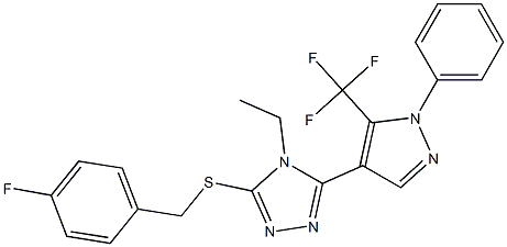 4-ethyl-3-[(4-fluorobenzyl)sulfanyl]-5-[1-phenyl-5-(trifluoromethyl)-1H-pyrazol-4-yl]-4H-1,2,4-triazole Structure