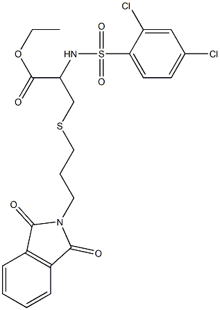 ethyl 2-{[(2,4-dichlorophenyl)sulfonyl]amino}-3-{[3-(1,3-dioxo-1,3-dihydro-2H-isoindol-2-yl)propyl]sulfanyl}propanoate Structure