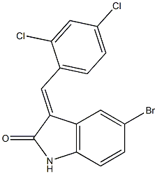 5-bromo-3-(2,4-dichlorobenzylidene)indolin-2-one Structure