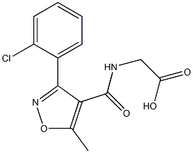 2-({[3-(2-chlorophenyl)-5-methyl-4-isoxazolyl]carbonyl}amino)acetic acid,,结构式