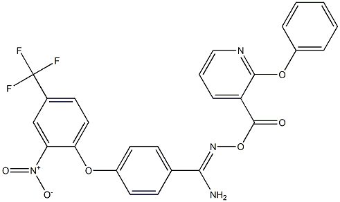 O1-[(2-phenoxy-3-pyridyl)carbonyl]-4-[2-nitro-4-(trifluoromethyl)phenoxy]benzene-1-carbohydroximamide Structure