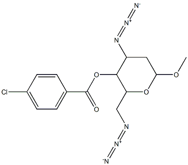 4-azido-2-(azidomethyl)-6-methoxytetrahydro-2H-pyran-3-yl 4-chlorobenzoate,,结构式