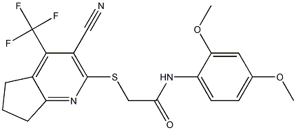 2-{[3-cyano-4-(trifluoromethyl)-6,7-dihydro-5H-cyclopenta[b]pyridin-2-yl]sulfanyl}-N-(2,4-dimethoxyphenyl)acetamide