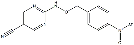 2-{[(4-nitrobenzyl)oxy]amino}-5-pyrimidinecarbonitrile,,结构式