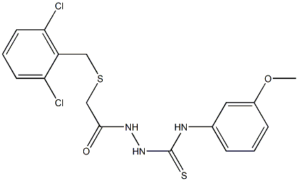 N1-(3-methoxyphenyl)-2-{2-[(2,6-dichlorobenzyl)thio]acetyl}hydrazine-1-carbothioamide Structure