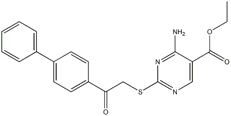  ethyl 4-amino-2-[(2-[1,1'-biphenyl]-4-yl-2-oxoethyl)thio]pyrimidine-5-carboxylate