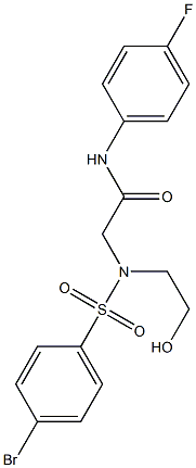 N1-(4-fluorophenyl)-2-[[(4-bromophenyl)sulfonyl](2-hydroxyethyl)amino]acetamide Structure