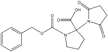 1-benzyl 2-(2,5-dioxotetrahydro-1H-pyrrol-1-yl) pyrrolidine-1,2-dicarboxylate 结构式