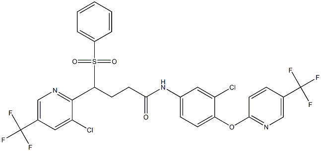 4-[3-chloro-5-(trifluoromethyl)-2-pyridinyl]-N-(3-chloro-4-{[5-(trifluoromethyl)-2-pyridinyl]oxy}phenyl)-4-(phenylsulfonyl)butanamide Structure