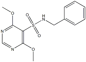 N-benzyl-4,6-dimethoxy-5-pyrimidinesulfonamide,,结构式