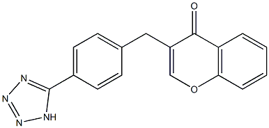 3-[4-(1H-1,2,3,4-tetraazol-5-yl)benzyl]-4H-chromen-4-one,,结构式