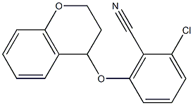 2-chloro-6-(3,4-dihydro-2H-chromen-4-yloxy)benzenecarbonitrile 结构式