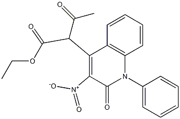 ethyl 2-(3-nitro-2-oxo-1-phenyl-1,2-dihydroquinolin-4-yl)-3-oxobutanoate Struktur