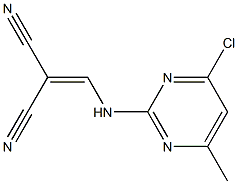 2-{[(4-chloro-6-methyl-2-pyrimidinyl)amino]methylene}malononitrile,,结构式