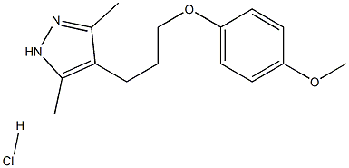 4-[3-(4-methoxyphenoxy)propyl]-3,5-dimethyl-1H-pyrazole hydrachloride Structure