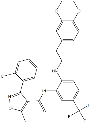 N4-[2-[(3,4-dimethoxyphenethyl)amino]-5-(trifluoromethyl)phenyl]-3-(2-chlorophenyl)-5-methylisoxazole-4-carboxamide|