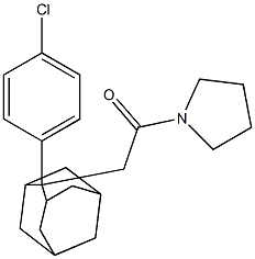2-[2-(4-chlorophenyl)-2-adamantyl]-1-(1-pyrrolidinyl)-1-ethanone 化学構造式