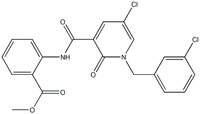 methyl 2-({[5-chloro-1-(3-chlorobenzyl)-2-oxo-1,2-dihydro-3-pyridinyl]carbonyl}amino)benzenecarboxylate,,结构式