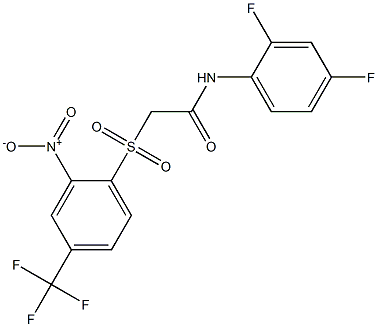 N1-(2,4-difluorophenyl)-2-{[2-nitro-4-(trifluoromethyl)phenyl]sulfonyl}acetamide Structure