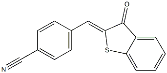 4-[(3-oxo-2,3-dihydrobenzo[b]thiophen-2-yliden)methyl]benzonitrile Struktur