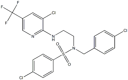 4-chloro-N-(4-chlorobenzyl)-N-(2-{[3-chloro-5-(trifluoromethyl)-2-pyridinyl]amino}ethyl)benzenesulfonamide Structure