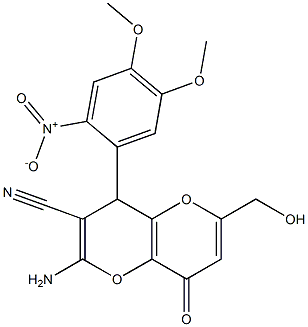 2-amino-4-(4,5-dimethoxy-2-nitrophenyl)-6-(hydroxymethyl)-8-oxo-4,8-dihydropyrano[3,2-b]pyran-3-carbonitrile