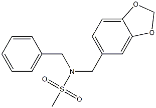 N-(1,3-benzodioxol-5-ylmethyl)-N-benzylmethanesulfonamide 结构式