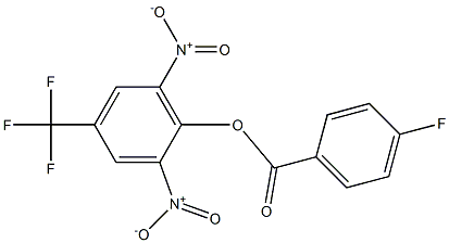 2,6-dinitro-4-(trifluoromethyl)phenyl 4-fluorobenzoate 化学構造式