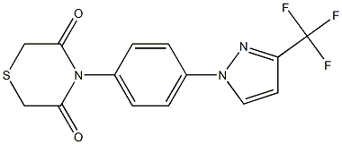 4-{4-[3-(trifluoromethyl)-1H-pyrazol-1-yl]phenyl}thiomorpholine-3,5-dione,,结构式