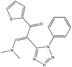 3-(dimethylamino)-2-(1-phenyl-1H-1,2,3,4-tetraazol-5-yl)-1-(2-thienyl)prop-2-en-1-one,,结构式