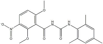 N-(2,6-dimethoxy-3-nitrobenzoyl)-N'-mesitylurea Structure