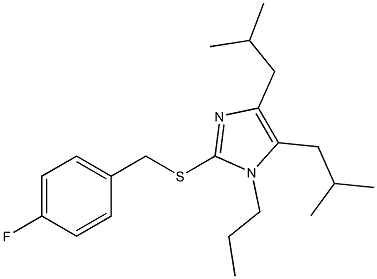 4,5-diisobutyl-1-propyl-1H-imidazol-2-yl 4-fluorobenzyl sulfide,,结构式