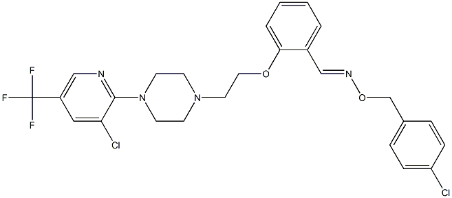 2-(2-{4-[3-chloro-5-(trifluoromethyl)-2-pyridinyl]piperazino}ethoxy)benzenecarbaldehyde O-(4-chlorobenzyl)oxime Struktur